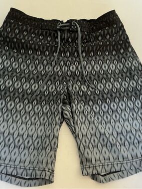 Speedo Black and Gray Ombre Geometric Swim Shorts